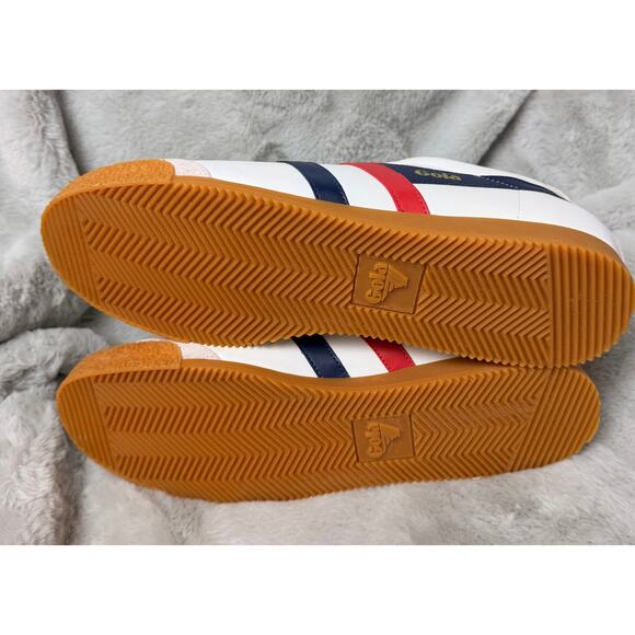 Gola Harrier Leather Sneakers Mens US 13 EU 46 White Red Blue Gum Sole NEW main image 9